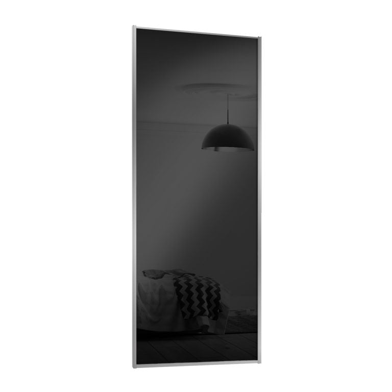 Spacepro Shaker Wideline Sliding Wardrobe Door - White Frame, White Panel/Black Glass/White Panel - 2260mm image 1