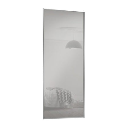 Spacepro Minimalist 2 Panel Sliding Wardrobe Door - Silver Frame, Dove Grey Glass - 2260mm image 1