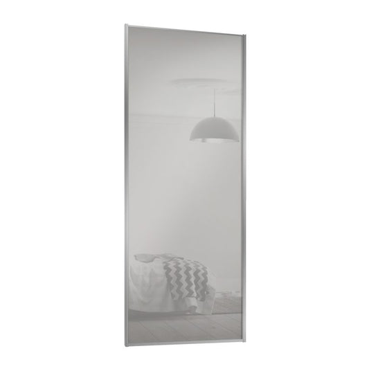 Spacepro Minimalist 2 Panel Sliding Wardrobe Door - Silver Frame, Dove Grey Glass - 2260mm image 1