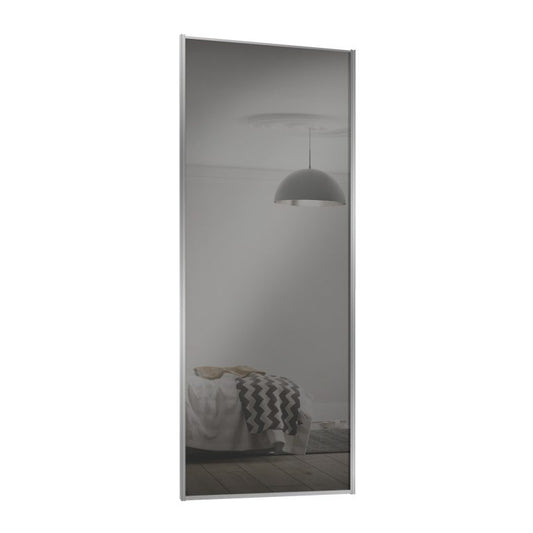 Spacepro Minimalist 2 Panel Sliding Wardrobe Door - Silver Frame, Grey Mirror - 2260mm image 1