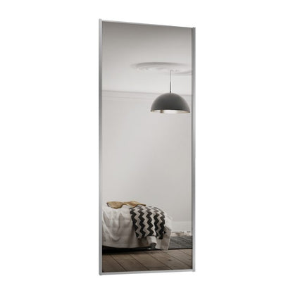 Spacepro Classic 4 Panel Sliding Wardrobe Door - Carini Walnut Frame, Carini Walnut/Mirror/Mirror/Carini Walnut - 2260mm image 1