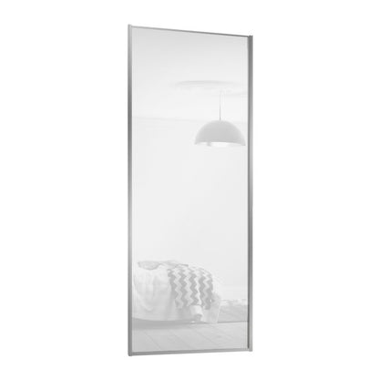 Spacepro Heritage Silver 4 Panel Sliding Wardrobe Door - Silver Frame, pure White Glass - 2260mm image 1