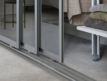 Spacepro Element Single Panel Sliding Wardrobe Door - Silver Frame, Mirror - 2260mm - image 1