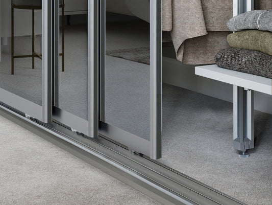 Spacepro Element Single Panel Sliding Wardrobe Door - Silver Frame, Mirror - 2260mm - image 1