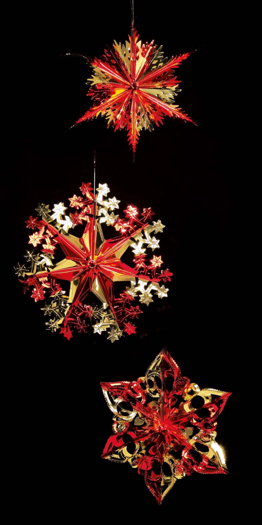 Premier Foil Starburst 3 Assorted 40cm Red & Gold