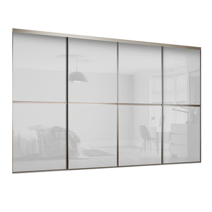Spacepro Minimalist 2 Panel Sliding Wardrobe Door - Silver Frame, Mirror - 2260mm - image 2