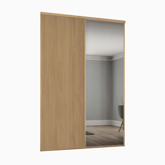 Spacepro Classic Wideline Sliding Wardrobe Door - White framed Mirror/Mirror/Mirror - 2260mm - image 1