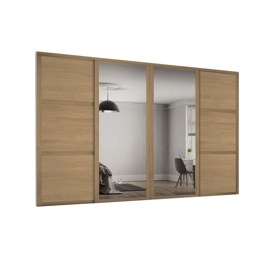 Spacepro Shaker Wideline Sliding Wardrobe Door - White Frame, White/White/White - 2260mm - image 1
