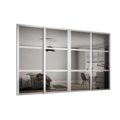 Spacepro Shaker Wideline Sliding Wardrobe Door - White Frame, White/White/White - 2260mm - image 2
