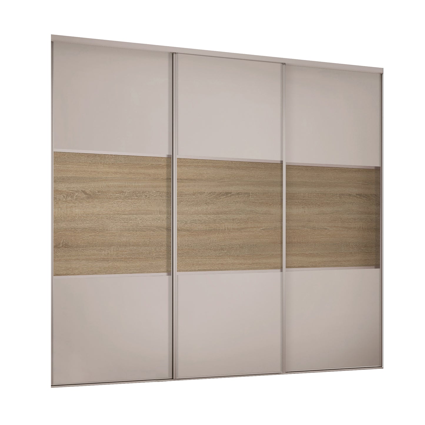 Spacepro Classic Wideline Sliding Wardrobe Door - White framed Mirror/Mirror/Mirror - 2260mm - image 2