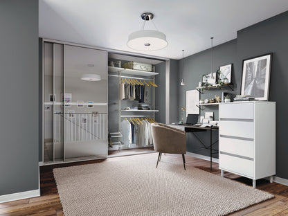 Spacepro Minimalist 2 Panel Sliding Wardrobe Door - Silver Frame, Mirror - 2260mm - image 3