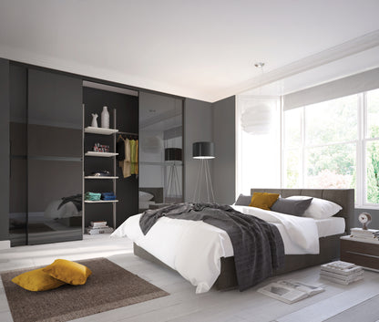 Spacepro Minimalist 2 Panel Sliding Wardrobe Door - Silver Frame, Mirror - 2260mm - image 4