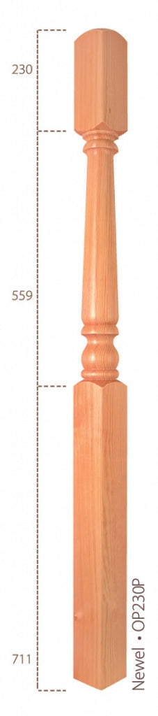 Cheshire Mouldings One Piece Newel Pine