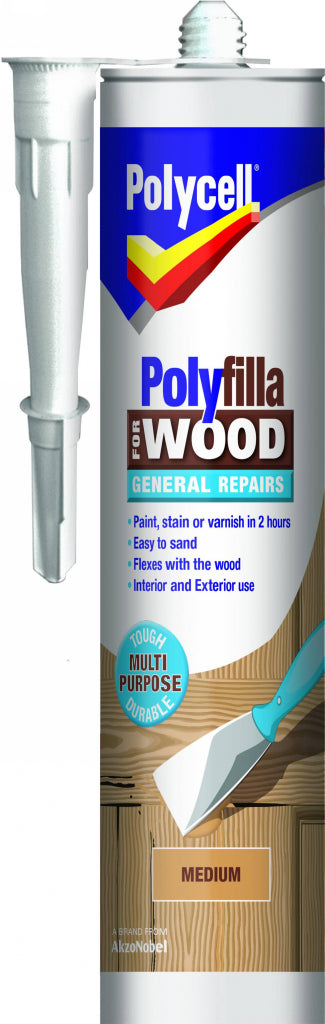 Polycell Polyfilla Wood General Repair Medium Cartridge 480gm
