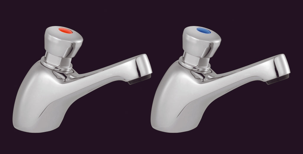 SupaPlumb Self Closing Basin Taps W: 47mm H: 100mm D: 140mm