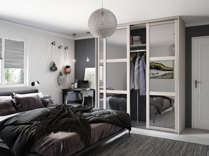 Spacepro Shaker Wideline Sliding Wardrobe Door - White Frame, White/White/White - 2260mm - image 4