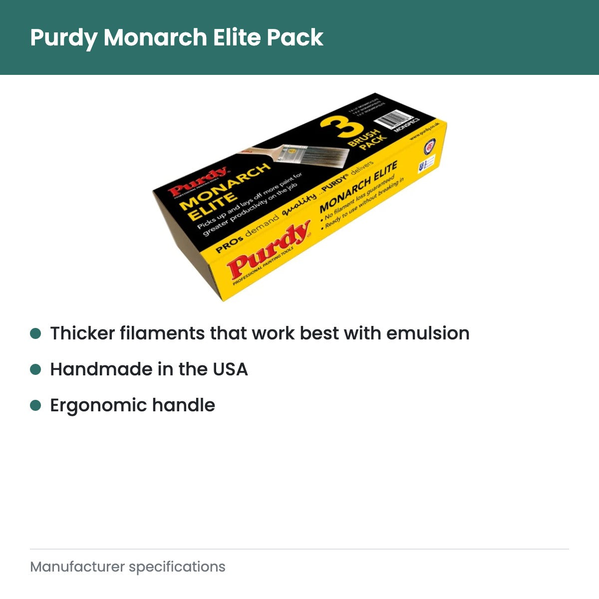 Purdy Monarch Elite Pack - key features