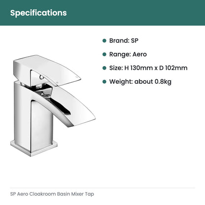 SP Aero Cloakroom Basin Mixer Tap - specifications