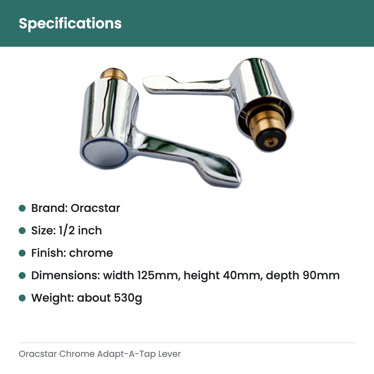 Oracstar Chrome Adapt-A-Tap Lever - specifications