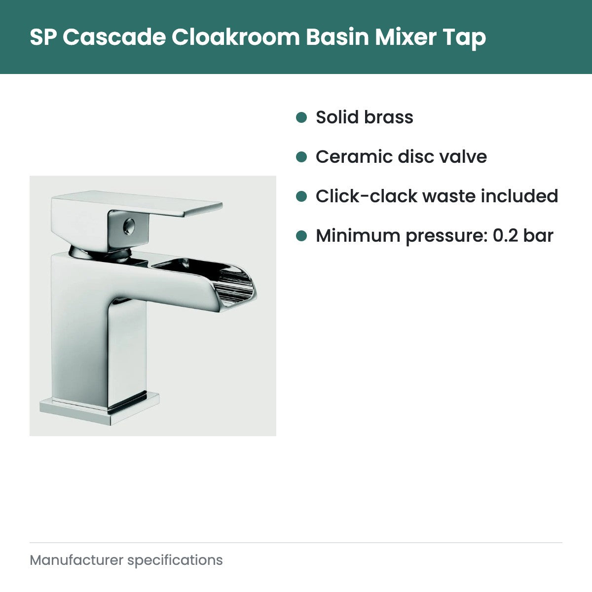SP Cascade Cloakroom Basin Mixer Tap - key features