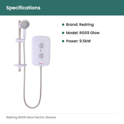 Redring RGS9 Glow Electric Shower - specifications