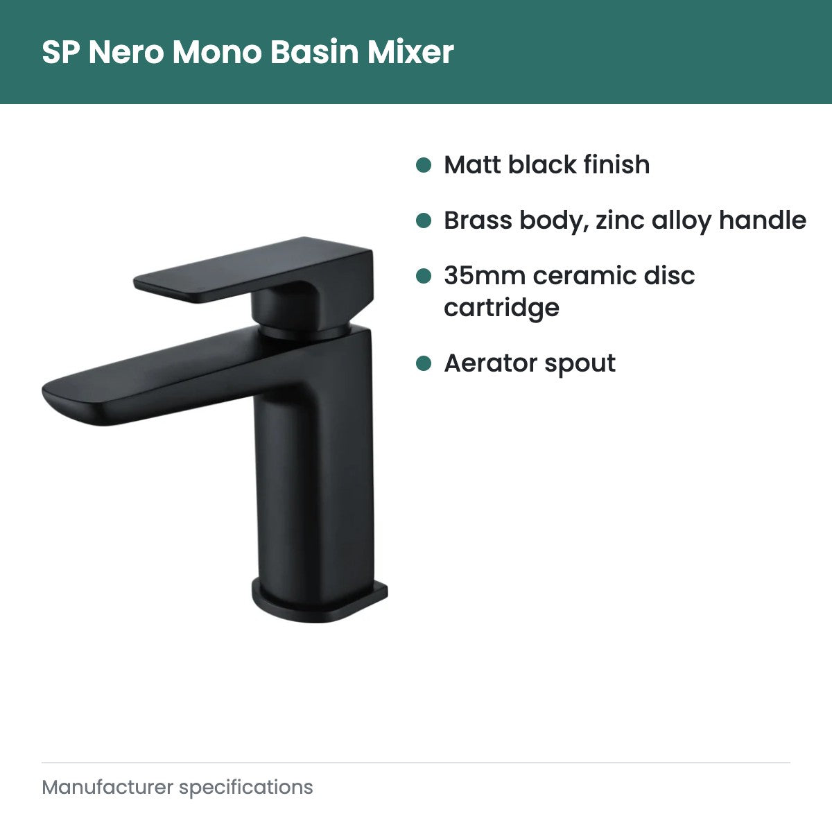 SP Nero Mono Basin Mixer - key features
