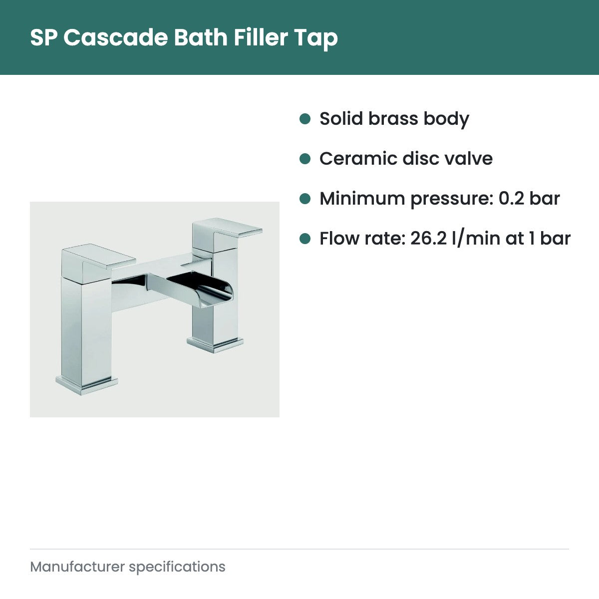 SP Cascade Bath Filler Tap - key features