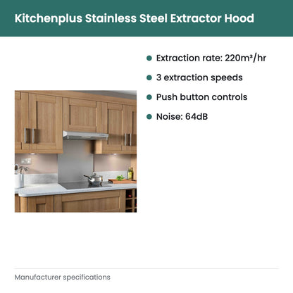 Kitchenplus Stainless Steel Extractor Hood - key features