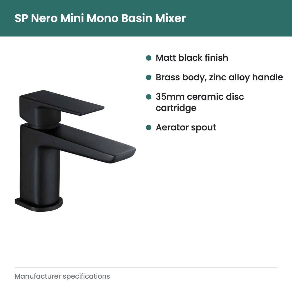 SP Nero Mini Mono Basin Mixer - key features