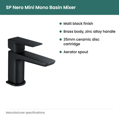 SP Nero Mini Mono Basin Mixer - key features