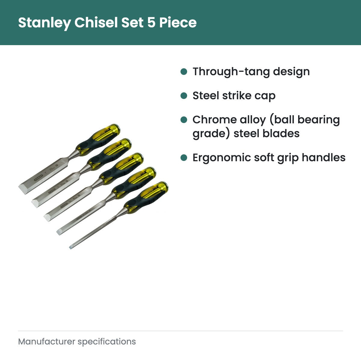Stanley Chisel Set 5 Piece - key features