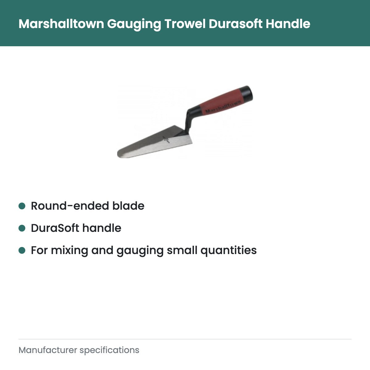 Marshalltown Gauging Trowel Durasoft Handle - key features