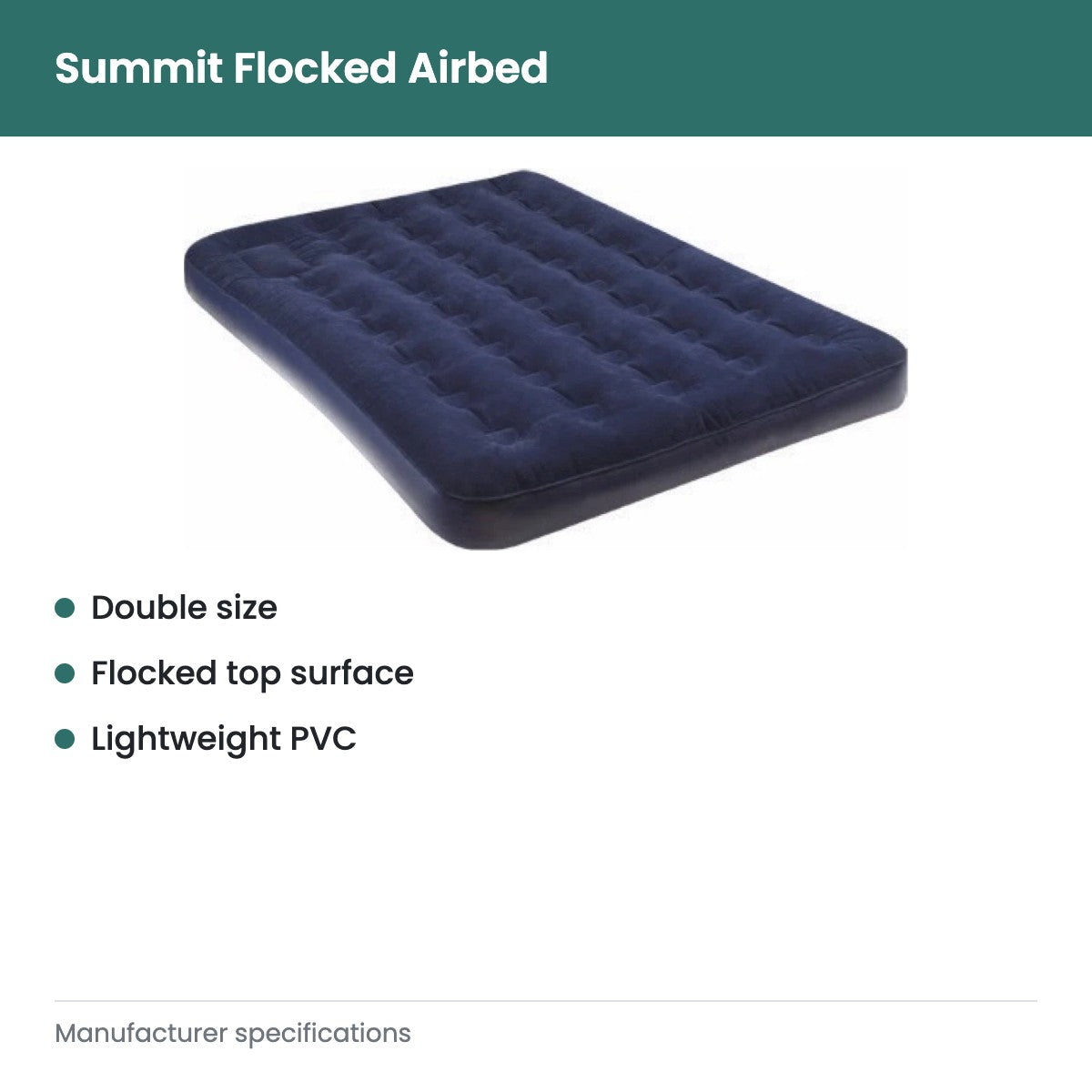Summit Flocked Airbed - key features