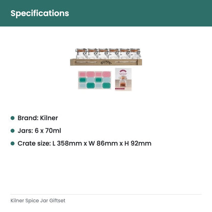 Kilner Spice Jar Giftset - specifications