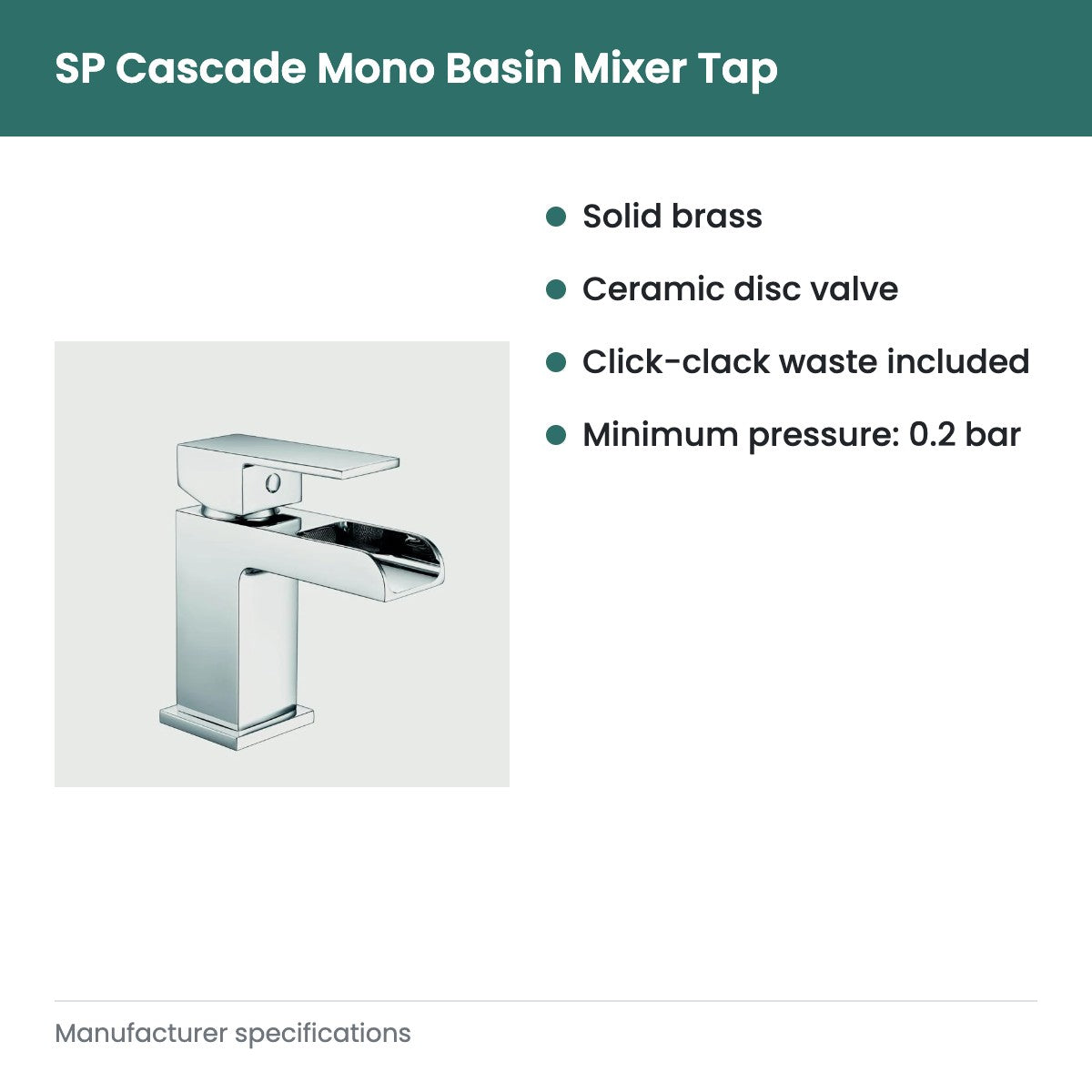SP Cascade Mono Basin Mixer Tap - key features