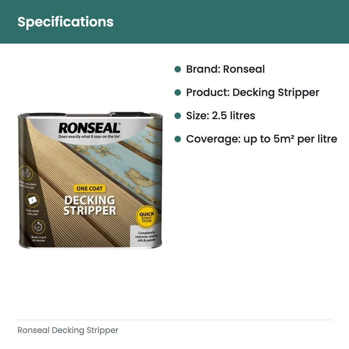 Ronseal Decking Stripper - specifications