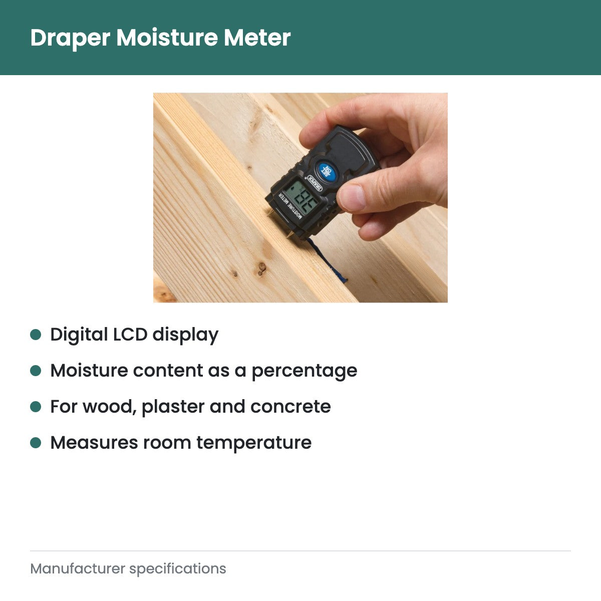 Draper Moisture Meter - key features