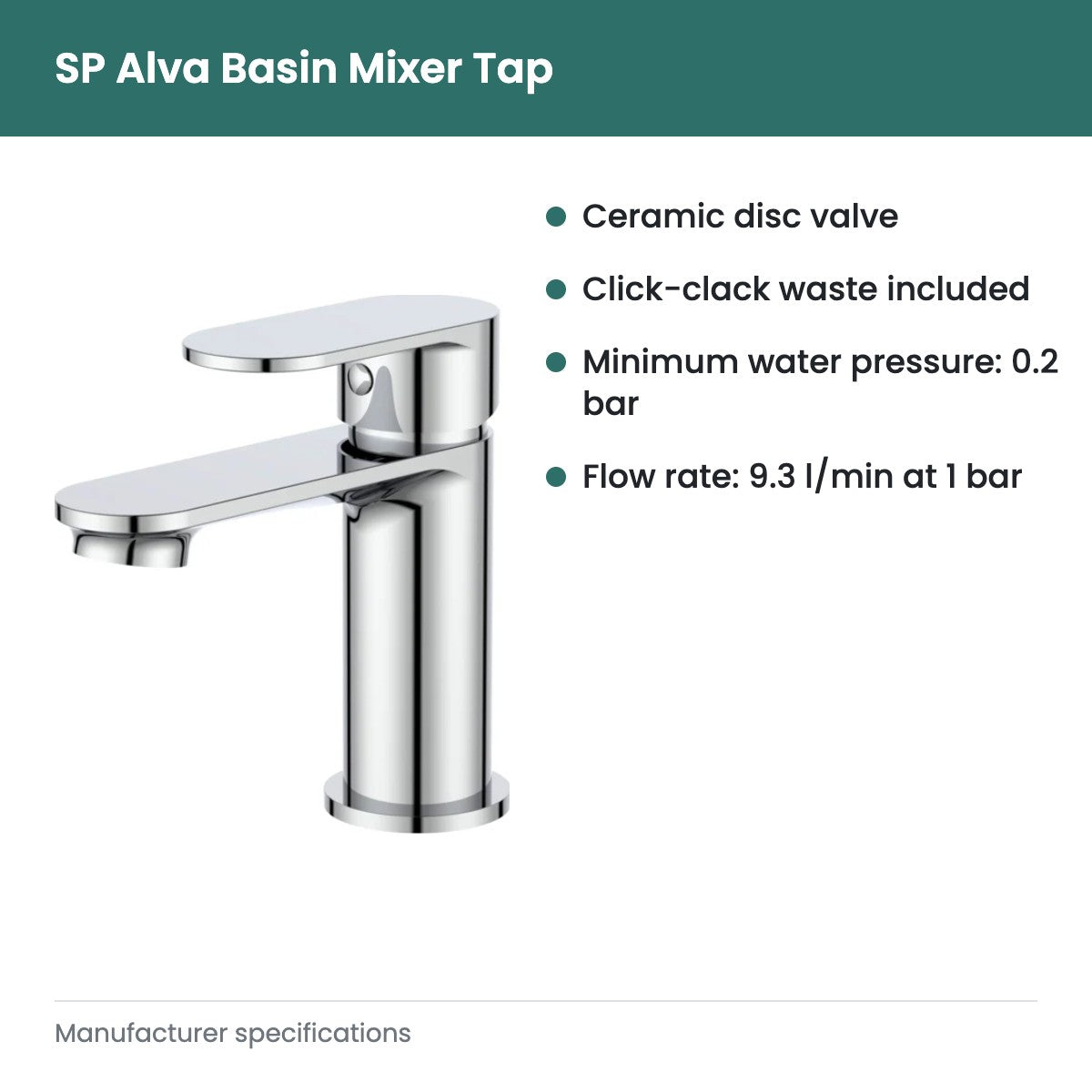 SP Alva Basin Mixer Tap - key features