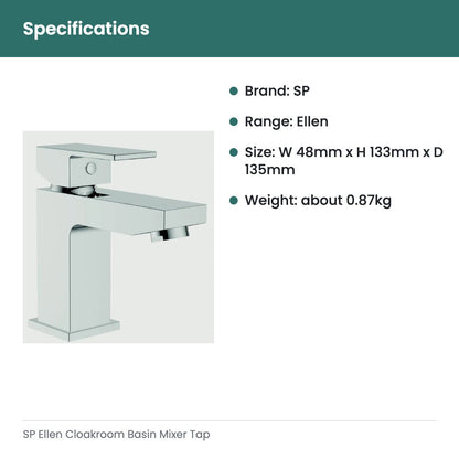 SP Ellen Cloakroom Basin Mixer Tap - specifications