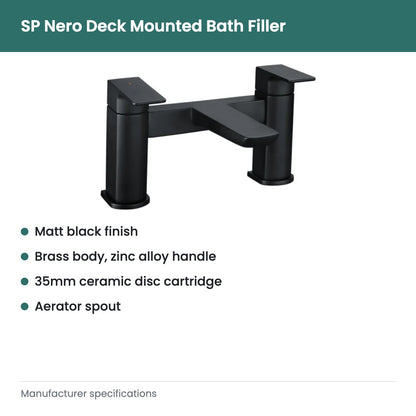 SP Nero Deck Mounted Bath Filler - key features