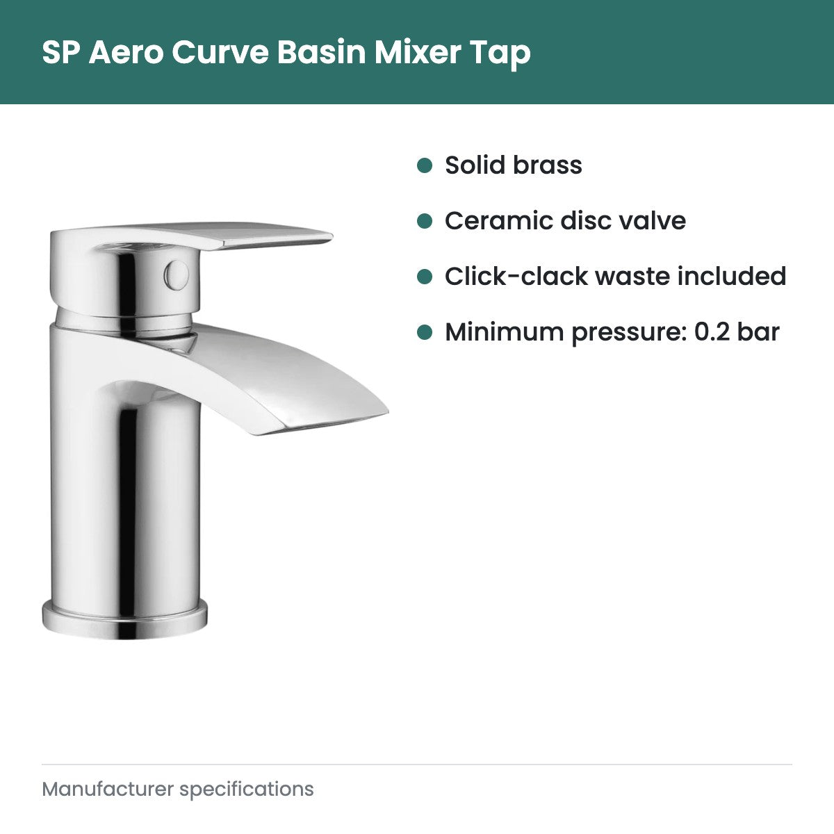 SP Aero Curve Basin Mixer Tap - key features