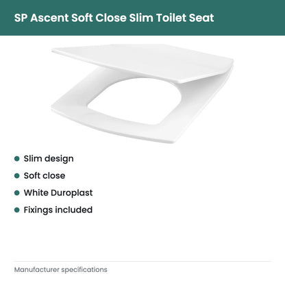SP Ascent Soft Close Slim Toilet Seat - key features