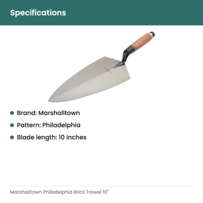 Marshalltown Philadelphia Brick Trowel 10" - specifications