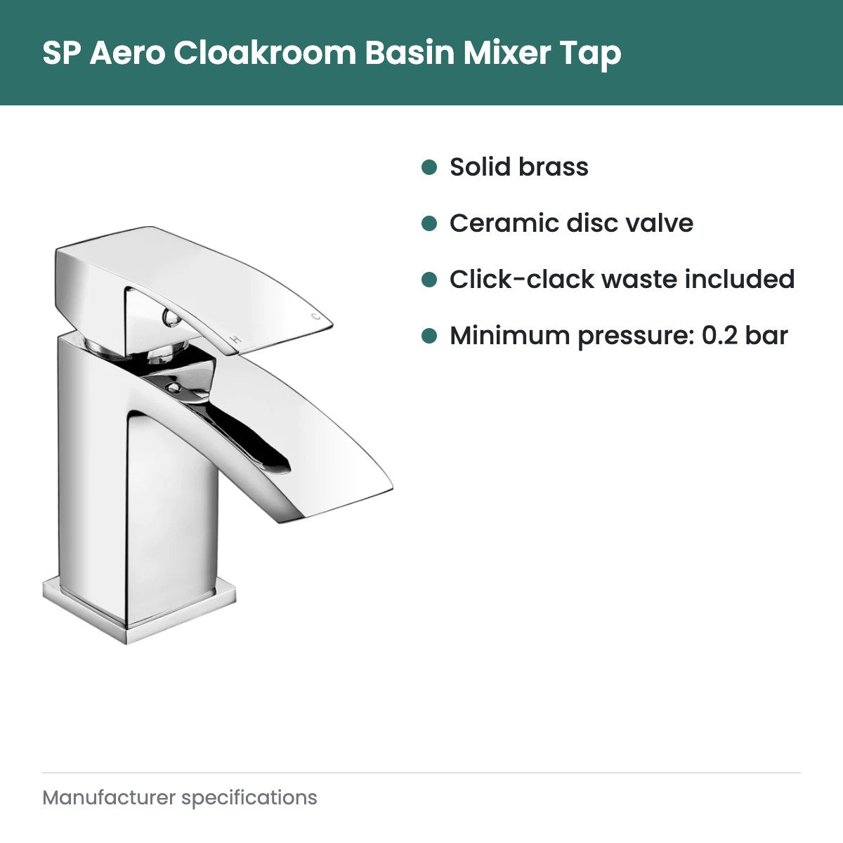 SP Aero Cloakroom Basin Mixer Tap - key features