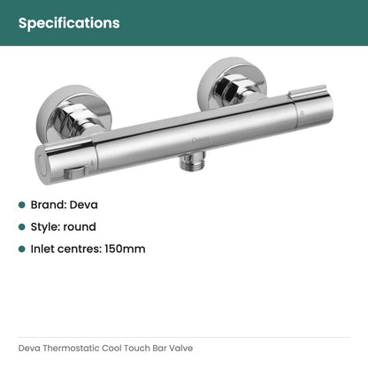 Deva Thermostatic Cool Touch Bar Valve - specifications
