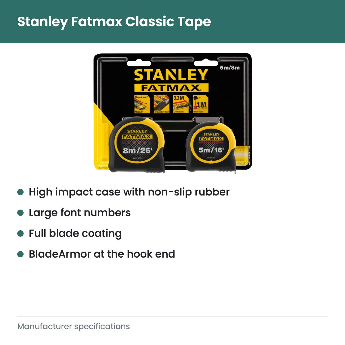Stanley Fatmax Classic Tape - key features