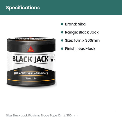 Sika Black Jack Flashing Trade Tape 10m x 300mm - specifications
