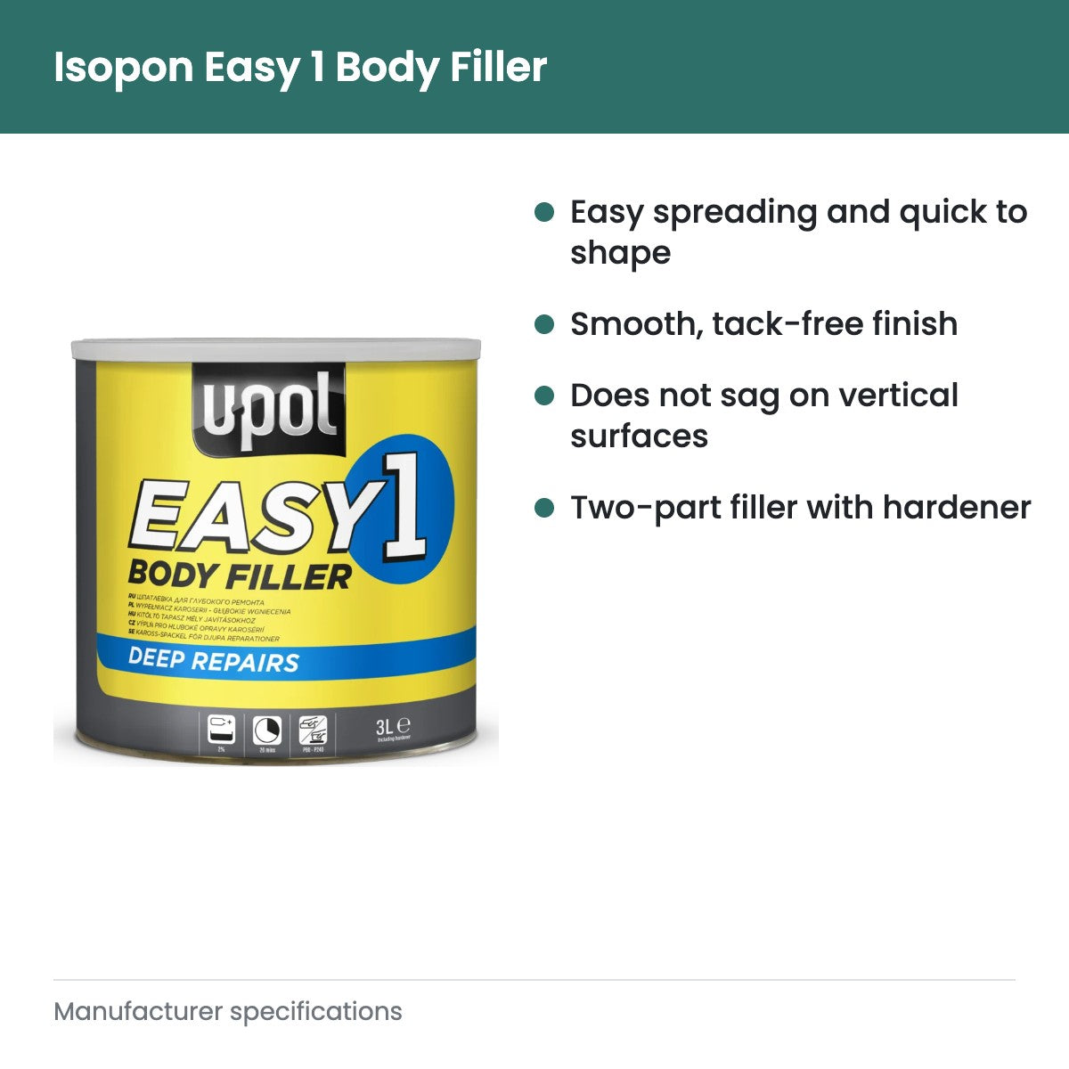 Isopon Easy 1 Body Filler - key features