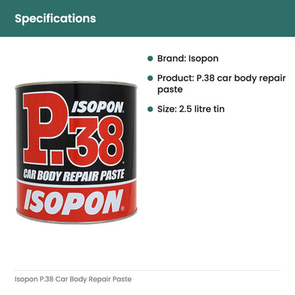 Isopon P.38 Car Body Repair Paste - specifications