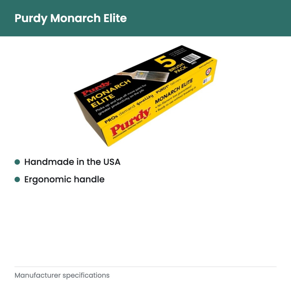 Purdy Monarch Elite - key features